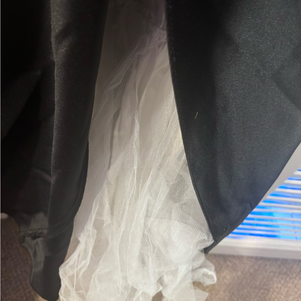 Vintage Jessica McClintock Strapless Black Satin Prom Gown - Picture 6 of 8